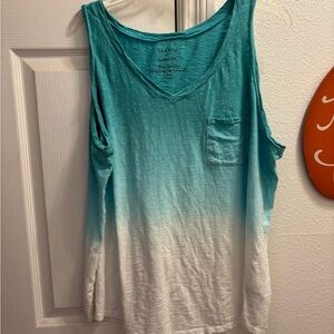Torrid Teal and White Ombre Women's Tank Top